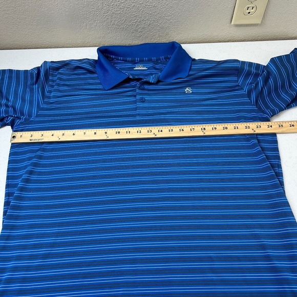 Under Armour Men's Classic Striped Polo Shirt Short Sleeve Blue Size XL - Picture 11 of 14
